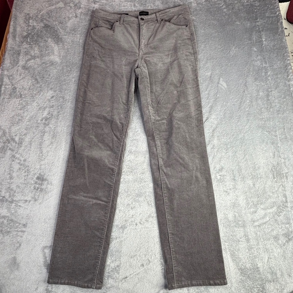 Talbots Corduroy Straight Leg Pant Women 8 Grey Casual Classic Stretch 5-Pocket